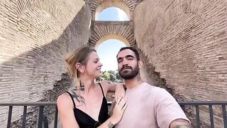 Petite blonde is roaming and moaning in Rome with her partner in this steamy vlog