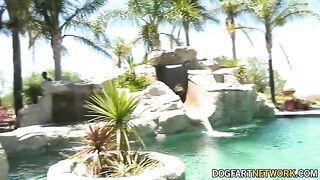 Petite brunette Aliya Brynn gets her pussy filled with BBCs in a huge interracial blowbang