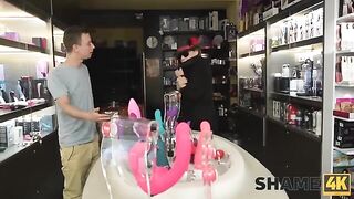 The guy played a trick on the Mature Neighbor Dildo Lover from Sex Shop