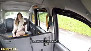 A cheating wife gets fucked by a cabbie in a fake taxi ride