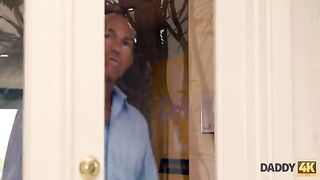 Tricky girlfriend of athletic guy got banged by old man near the pool