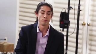 Lulu Chu gets her tight pussy filled with oil and cum by a photographer