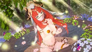The beautiful girl Nilou has sex in the Genshin Impact world