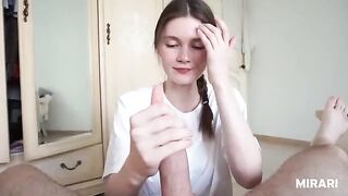 A cute college girl is hungry for cum and she gets it - MIRARI