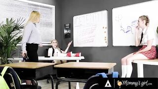 The teacher forced the naughty student to fuck with her bestie