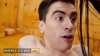 Two stunning ladies catch a peeping guy and offer him an unforgettable experience