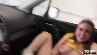 Skinny teen Laney Grey gets her hairy pussy smashed hard in POV
