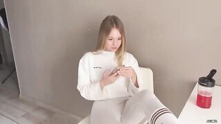 Appetizing girl has sex right on the table in the kitchen