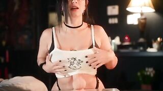 Goth slut gets fucked by her new favorite toy in an intense session