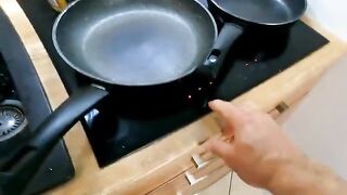 Bad Volodya fucks Asian rice in the kitchen, following a steamy vlog style