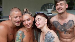 Amateur foursome sex with two couples - OWIAKS & LeoKleo's hottest scene