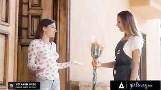 The flower shop owner wants to finger her crush so badly