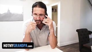 The step-grandpa punished Britt Blair for being naughty, and she loved it
