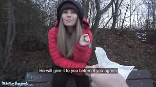 Big tits brunette Dominno gets fucked in a hotel room by Public Agent