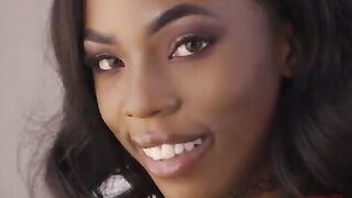 Petite ebony babe Sarah Banks gets her ass destroyed in intense anal action