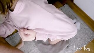 The cutie got a cum-filled panties and pulls them up for you to see