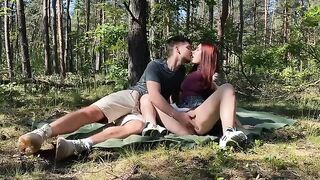 Couple engaged in passionate sex right in the park, no shame