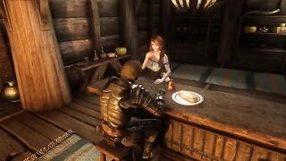 A traveler got fucked by a hot innkeeper Ysolda in Skyrim tavern