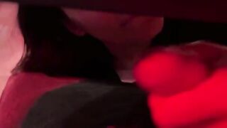 A college girl gets her pussy filled with cum during a party