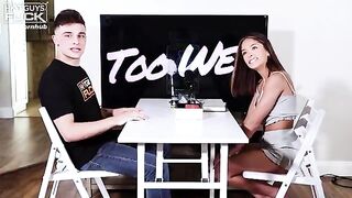 The HGF Experience Live Sex Gameshow - Chase Man handles petite, cock hungry girl