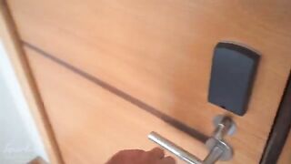 Skinny curly-haired Evie gets fucked under the couch