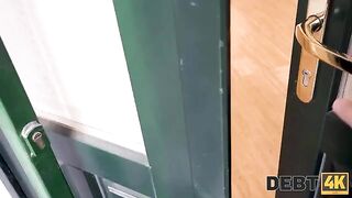 Nympho babe Lia Missy fucks to avoid debt collector, DEBT4K style