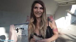 Nurse at train station gets fucked by stranger for extra cash
