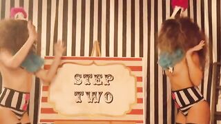 The clowns are having fun with the pussies of Riley and Ruby