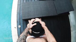 Sloppy blowjob, titfuck and hard doggyfuck with creampie