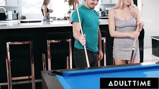 Roommates Paige Owens and Kay Lovely fuck with a young guy