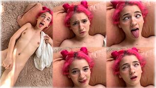 Cute girl masturbates her sweet pussy with passion