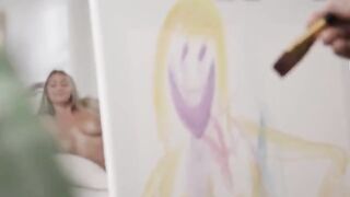 Art class turns into a wild threesome adventure for two lucky girls