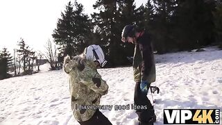 A man picked up a skier and had passionate sex with her