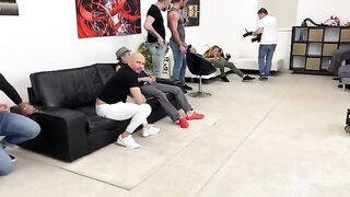 Monika Fox gets her asshole gapped by hardcore gangbang with intense anal action