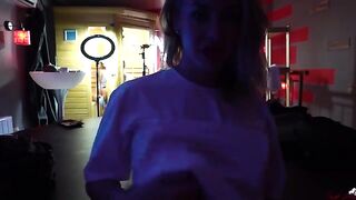 Kelly masturbating herself while watching actors’ scenes