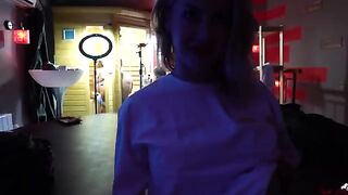 Kelly masturbating herself while watching actors’ scenes