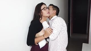 My clumsy girl boss fucks me because of the elections