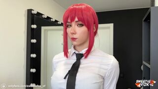 Submissive pleases dominant Makima with intense sex and dirty talk