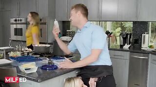 Rachael Cavalli, the hot housewife, gives her beloved a taste of her creamy pussy sauce