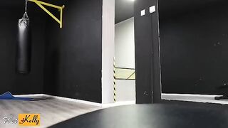 I crushed on my fitness colleague, so we got intimate in the gym restroom