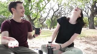 A day at the park ends with a girl getting fucked there