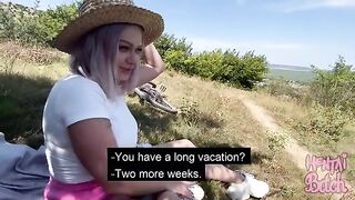 A babe gets fucked by a stranger outdoors in a steamy scene