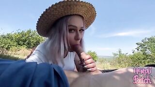 A babe gets fucked by a stranger outdoors in a steamy scene