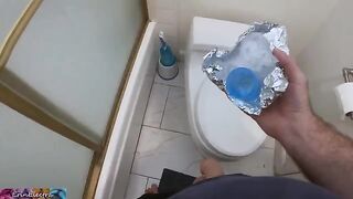 A curvy MILF helps her stepson to get a sperm sample for donation