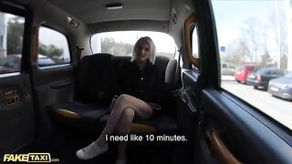 A cute young model gets her pussy stretched by a thick cock in Fake Taxi