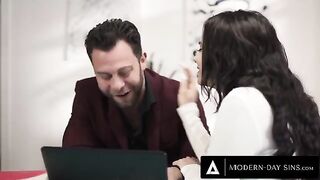 Violet Starr gets fucked hard by client Seth Gamble, despite his wife’s presence