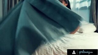 Two passionate nuns, Alina Lopez and Kendra Spade, engage in intense scissoring and prayer