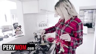 Cory Chase, the busty stepmom, surprises her stepson with an early Christmas gift