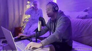 A gamer guy gets fucked by his hot stepmom in a steamy scene