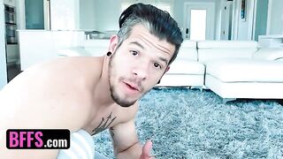 Besties Bambi Black, Demi Sutra & Megan Winters getting fucked hard during a movie night